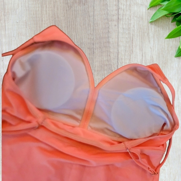 🔖Final Sale! Feraswim NWT Coral 2 pc Tankini Swimsuit with Tiered Ruffle Top - Picture 7 of 15